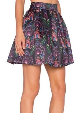 NWT Alice+Olivia Ombre Deco Art Pleated Pouf Lined Stora Skirt Size2 Retail$330